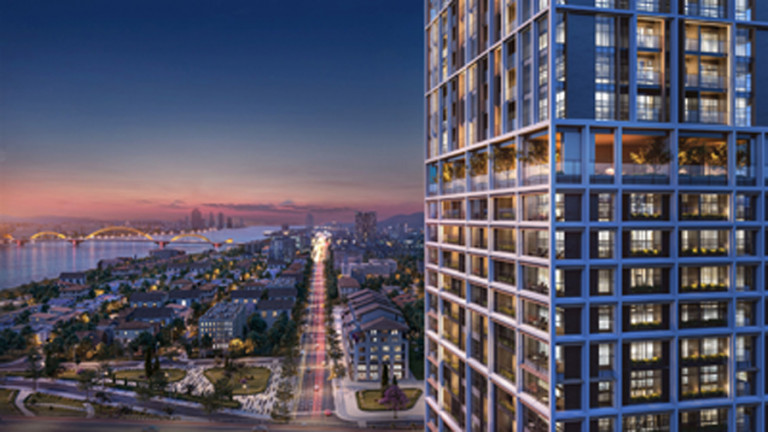 Thiết kế “nan chiếu” được ứng dụng trong phân khu cao tầng The Panoma. Ảnh phối cảnh minh họa