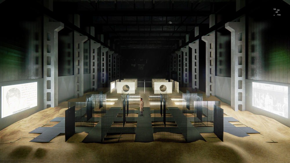 Khu 1: Trưng bày nghiên cứu và tiến trình lịch sử của 12 nhà máy trên địa bàn Hà Nội. Thực hiện bởi Hà Nội Ad Hoc