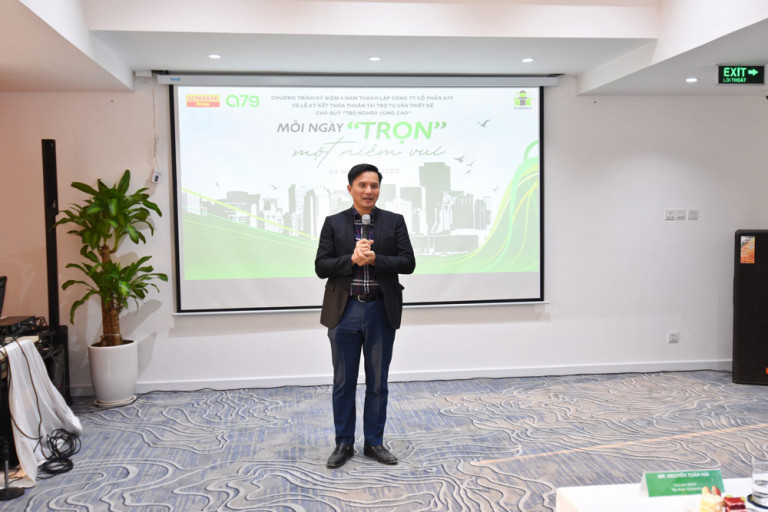 PGS.TS.KTS Lê Quân – Hiệu trưởng Trường Đại học Kiến trúc phát biểu tại chương trình