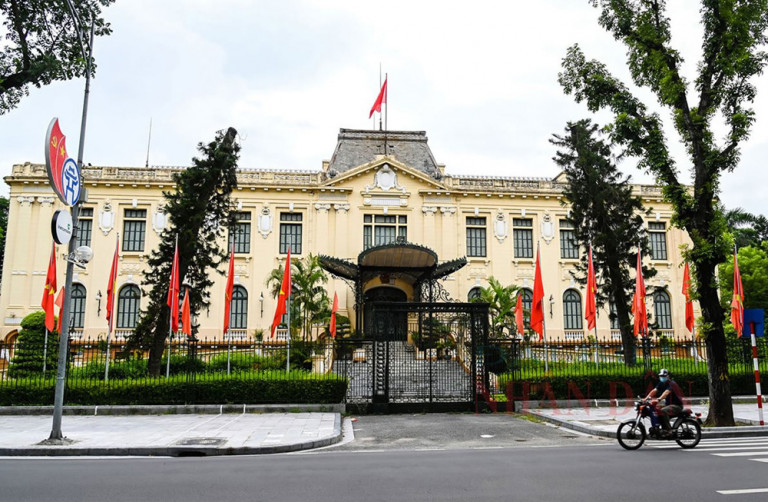 Nhà khách Chính phủ, một công trình mang phong cách Đông Dương.