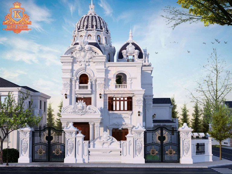 Kiến trúc cổ điển lộng lẫy tô điểm cho mẫu biệt thự 3 tầng cổ điển thêm nguy nga
