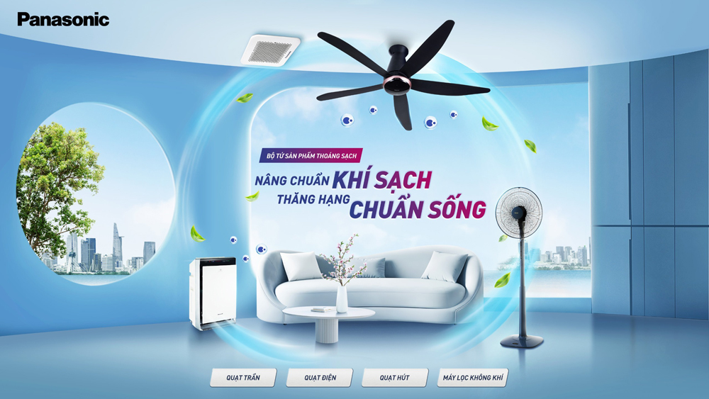 Bộ sản phẩm thoáng sạch Panasonic giúp cải thiện chất lượng không khí trong nhà