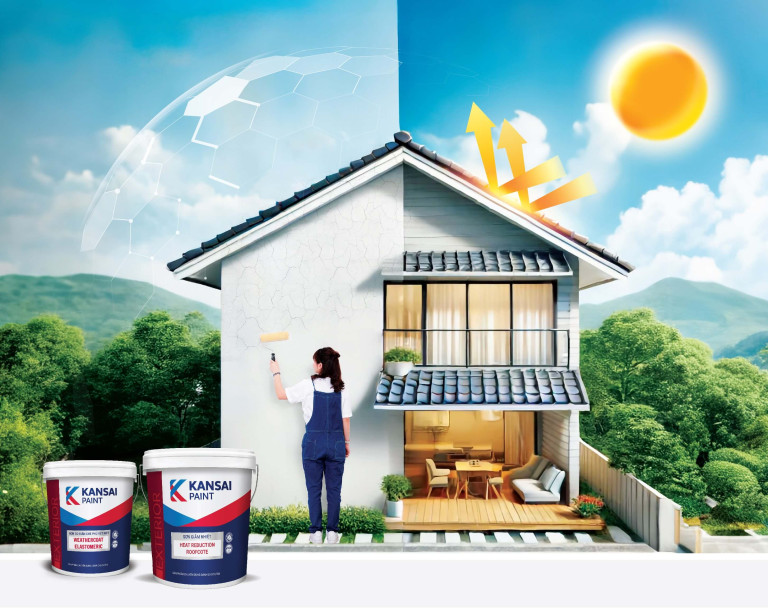 Sản phẩm sơn giảm nhiệt Heat Reduction Roofcote và sơn che phủ vết nứt Weathercoat Elastomeric