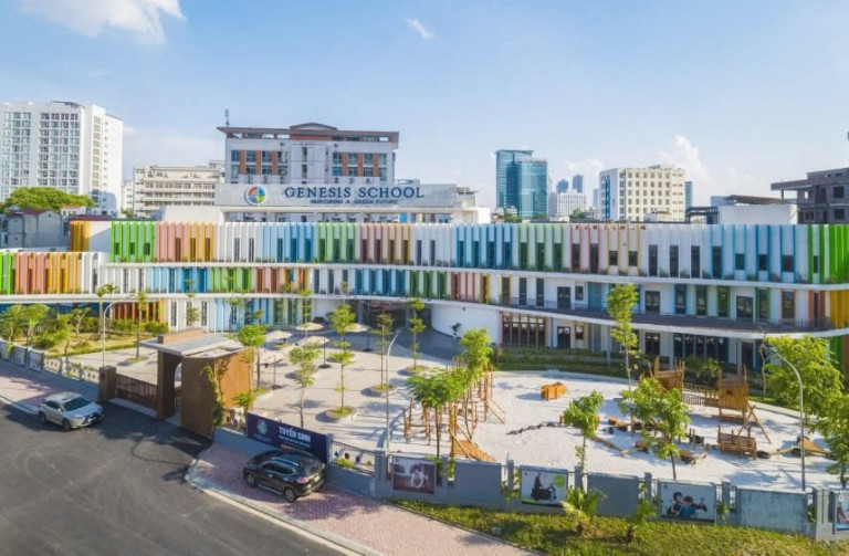 Trường liên cấp Genesis (quận Tây Hồ) - một trong những công trình xanh tiêu biểu của thành phố Hà Nội.