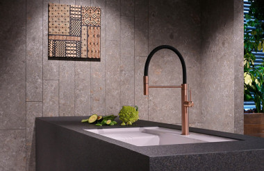 Hình ảnh: sét mặt đá bếp Ultra Surface CAN1200 và chậu rửa chén HS950