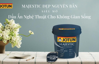 Công nghệ Màu Đích Thực độc quyền giúp sắc màu tỏa sáng trên nền sơn siêu mờ từ Majestic Đẹp Nguyên Bản. Ảnh: Jotun.