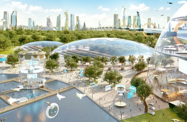 Phối cảnh dự án “Tokyo Bay eSG” xây dựng trên khu lấn biển tại Nhật Bản.