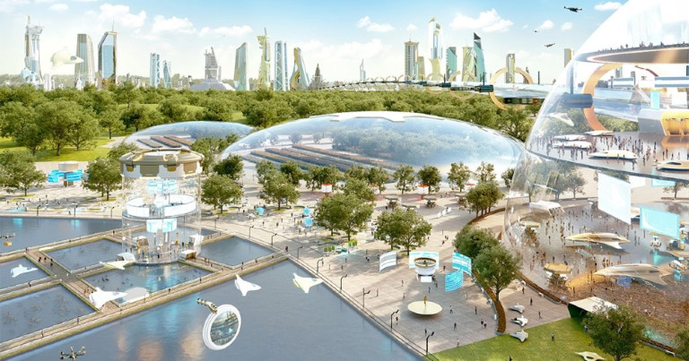 Phối cảnh dự án “Tokyo Bay eSG” xây dựng trên khu lấn biển tại Nhật Bản.