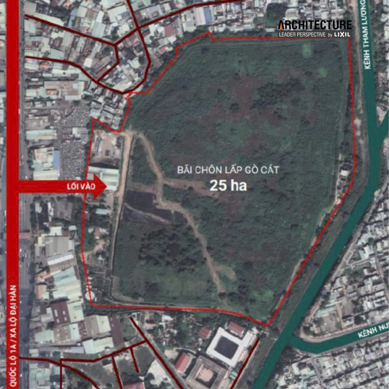 Bản đồ hiện trạng bãi chôn lấp Gò Cát (Nguồn: Tác giả)