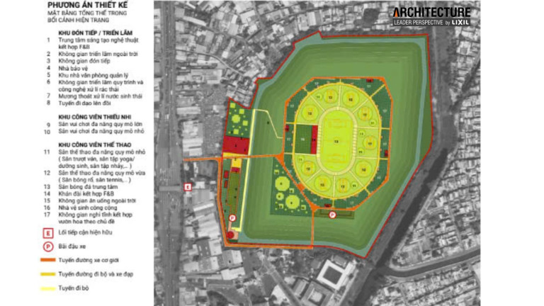 Mặt bằng tổng thể phương án thiết kế (Nguồn: Tác giả)