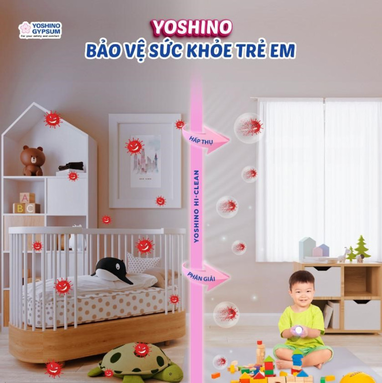 Tấm thạch cao Nhật Bản thanh lọc không khí, bảo vệ sức khỏe trẻ em