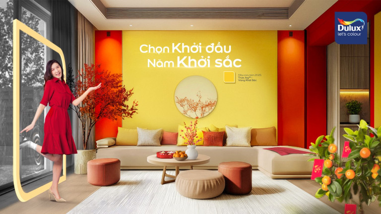 Năm nay, True Joy™ - Vàng Khởi Sắc đã được Dulux công bố là Màu Của Năm 2025. Đây cũng là màu sắc biểu tượng cho sự may mắn theo văn hóa phương Đông nói chung và Việt Nam nói riêng, đặc biệt trong dịp Tết.