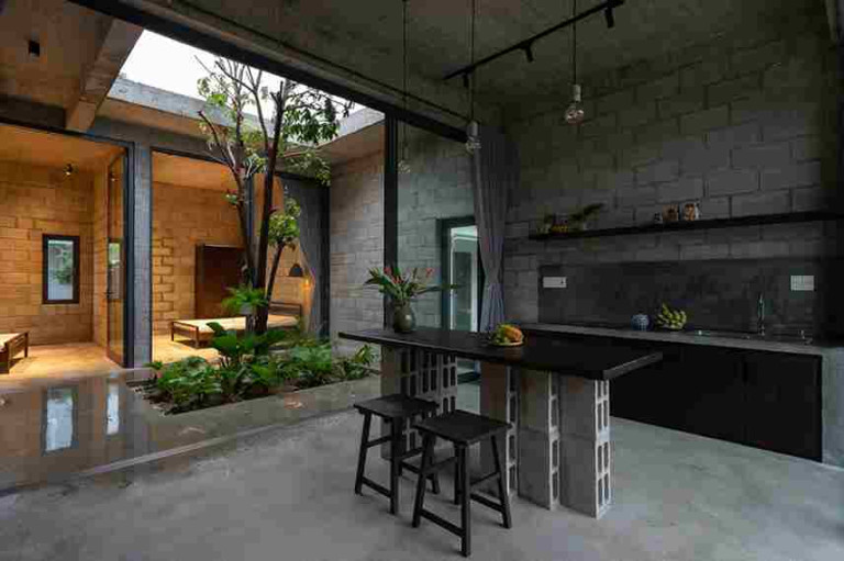 Không gian trong nhà không khoảng cách với thiên nhiên.