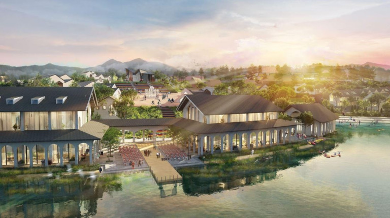 Đề xuất của enCity nhằm “trẻ hóa” một khu vực dân cư nằm ở rìa thành phố Đà Lạt trong đó nhấn mạnh tới sự hài hòa giữa công trình mới và di sản đồng thời giữ các hướng nhìn về di sản như một nhà thờ trên đỉnh đồi và núi Liangbian. Nguồn: enCity