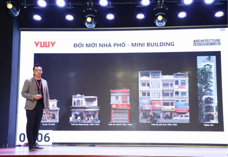KTS Vũ Hoàng Hà - Đại diện VUUV Architecture & Interior design trình bày nghiên cứu “Đổi mới nhà phố - Mini Building”