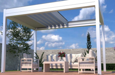 (Hình 4: Hệ pergola sử dụng lam 3 chế độ)