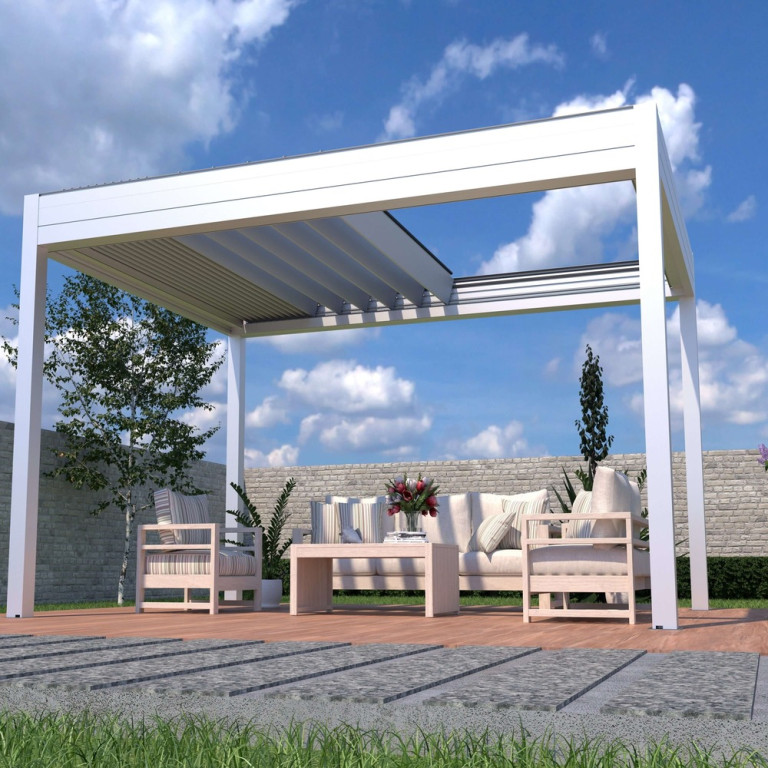 (Hình 4: Hệ pergola sử dụng lam 3 chế độ)