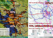 Quy hoạch ĐSĐT không căn cứ phân bố dân cư đô thị Hà Nội và vùng phụ cận Nguồn: CitySolution