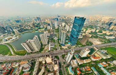 Hình ảnh TP. Hà Nội hiện đại qua góc máy từ trên cao. Ảnh: Báo Tiền Phong