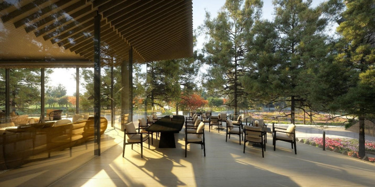 Kiến trúc Haus Private Club được tôn thêm bởi vẻ đẹp của núi rừng Đà Lạt