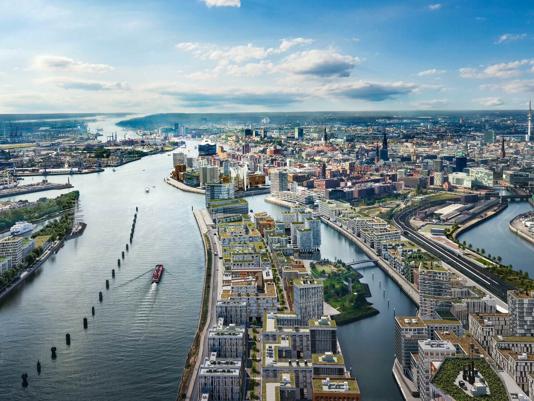 Thành phố Hafen ở Đức - một mô hình thành phố ven sông kiểu mẫu.