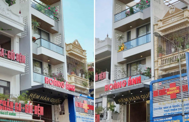 Hình 6: Mặt đứng không chia nhiều phân vị dọc tránh bị cảm giác chia nhỏ mặt tiền vốn đã nhỏ của nhà lô.