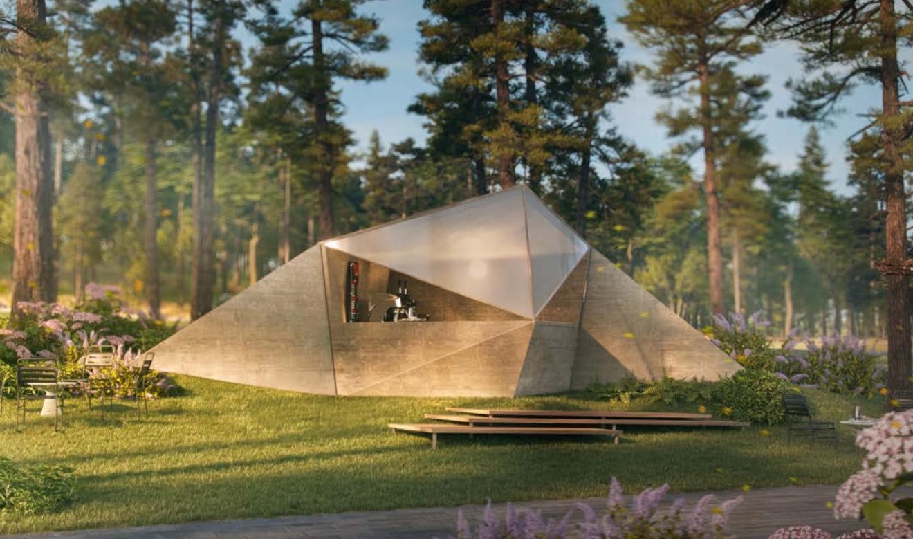 Quán cà phê trong khuôn viên dự án HAUS Da Lat được Kengo Kuma thiết kế dựa trên nghệ thuật gấp giấy Origami Nhật Bản