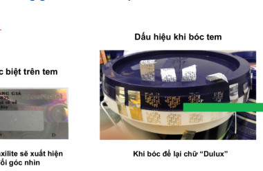 Tem chống giả trên sản phẩm Dulux và Maxilite