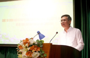 Phó Bí thư Đảng ủy MTTQ, các đoàn thể Trung ương Trần Thắng phát biểu tại Hội nghị.