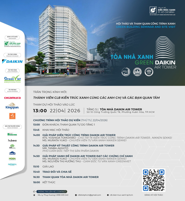 Hội thảo Kiến trúc Xanh và tham quan Green Daikin Air Tower: Cập nhật xu hướng công trình bền vững插图1
