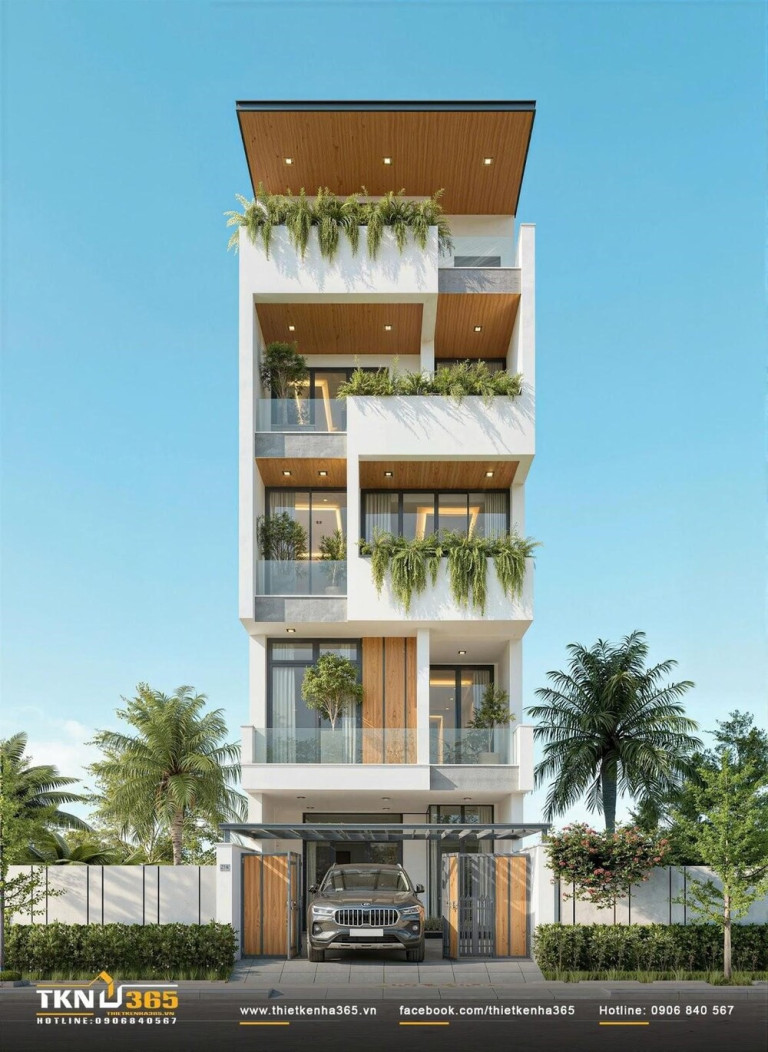 Không gian xanh kết hợp vật liệu tự nhiên tạo cảm giác thư giãn