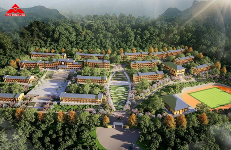 Ảnh tổng thể Trường Phổ thông Nội trú Liên cấp Tiểu học & THCS Tùng Vài