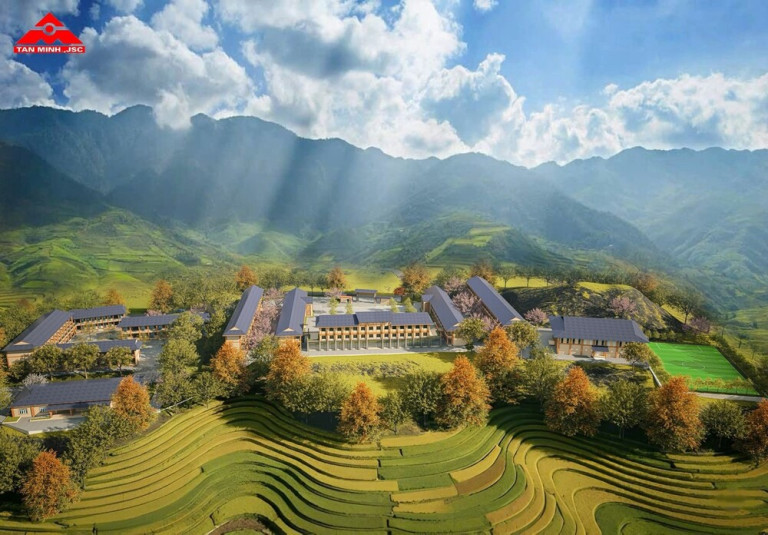 Ảnh tổng thể Trường Phổ thông Nội trú Liên cấp Tiểu học & THCS Nghĩa Thuận