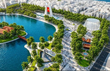 Những công trình mang tính biểu tượng mới, hiện đại có quy mô lớn có thể nằm ở Trục đại lộ Sông Hồng – nơi đại diện cho sự phát triển mới của Hà nội. (Ảnh: QHHG)