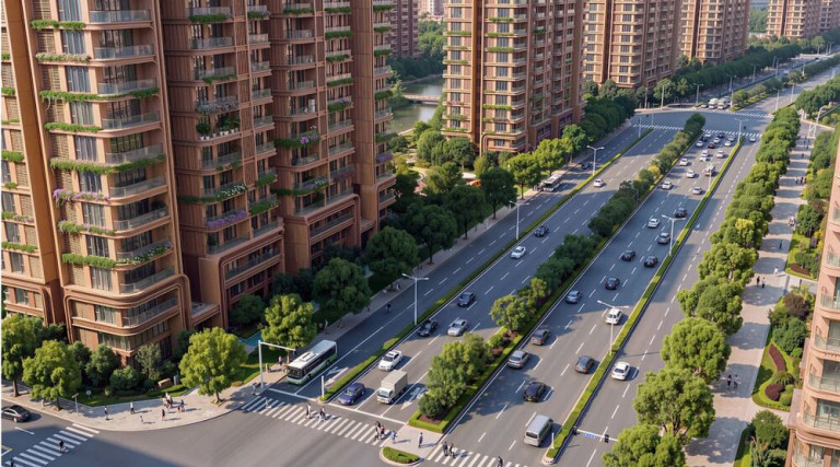 Phối cảnh đường sá Vĩnh Hưng sau cải tạo, chỉnh trang. Nguồn: Báo Xây dựng