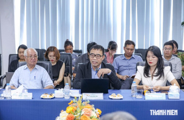 KTS Phan Đăng Sơn, Chủ tịch Hội Kiến trúc sư Việt Nam phát biểu tại tọa đàm ẢNH: TUẤN MINH