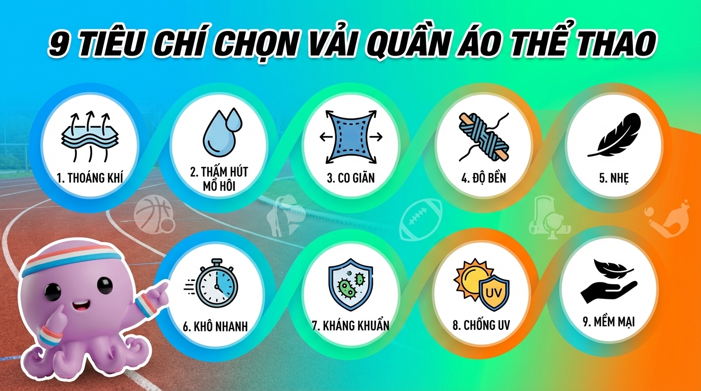 9 tiêu chí chọn vải quần áo thể thao