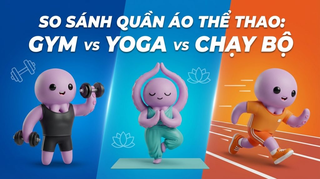 So sánh quần áo thể thao Gym, Yoga hay Chạy bộ khác nhau thế nào