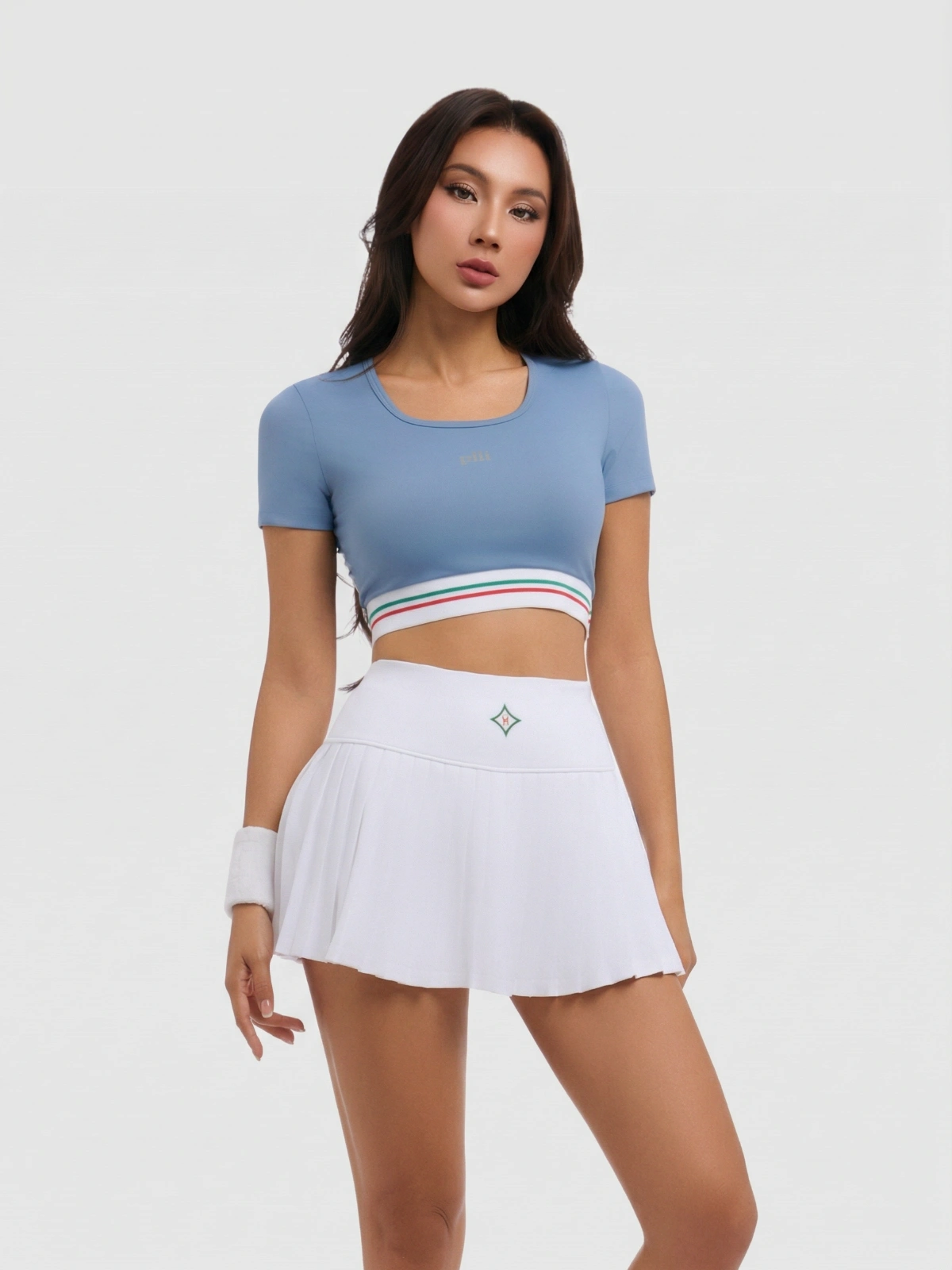 Áo Croptop Pili Xanh dương