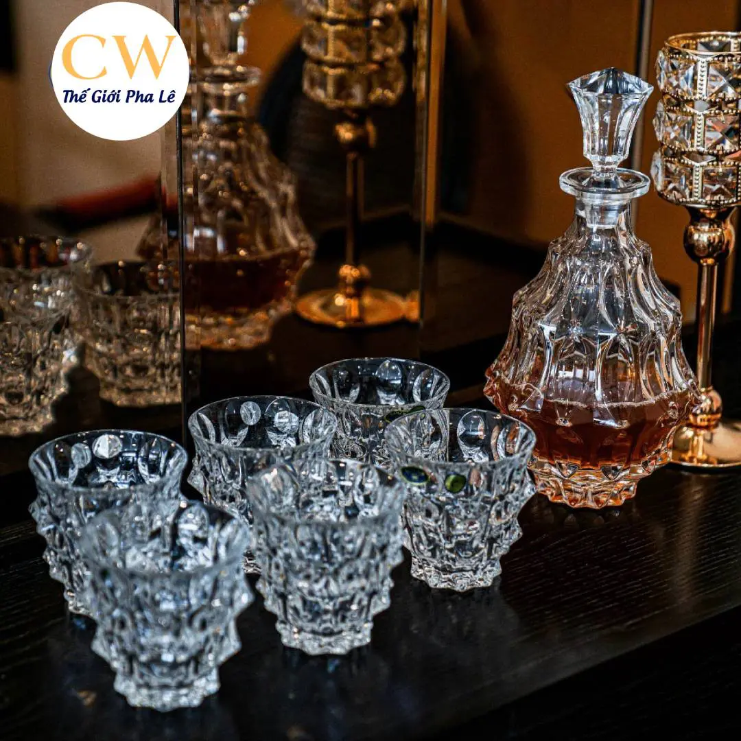 Bộ bình rượu mạnh pha lê Crystal Bohemia FORTUNE