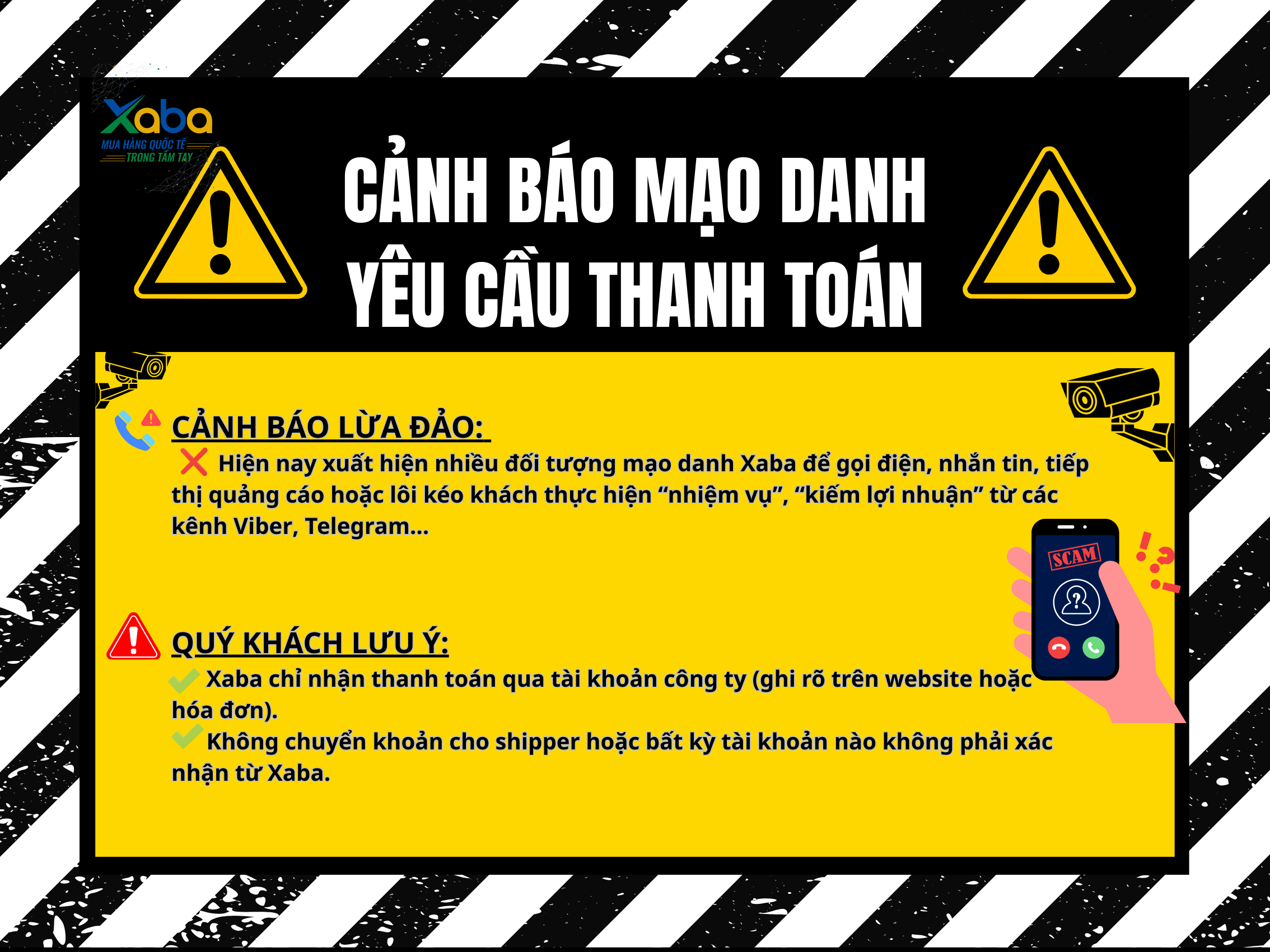 CẢNH BÁO GIẢ MẠO XABA – QUÝ KHÁCH VUI LÒNG CẨN TRỌNG