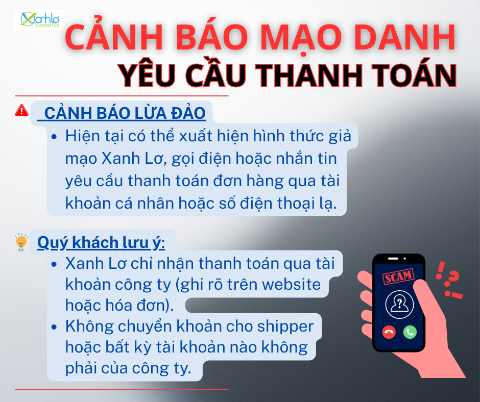 CẢNH BÁO MẠO DANH YÊU CẦU THANH TOÁN